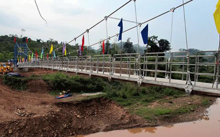 Cầu treo Sam Lang ở Điện Biên được đưa vào khai thác từ tháng 5/2014.